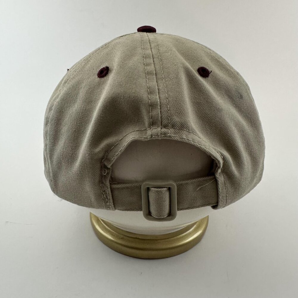 Wavecrest Dad Hat Embroidered Adjustable Strapback Cap Tan Burgundy One Size - Picture 7 of 9
